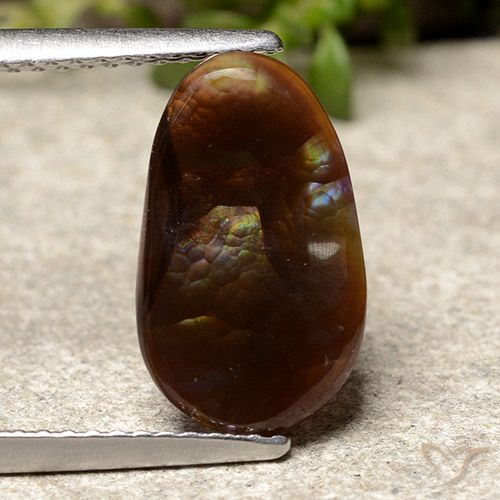 2.38ct Натуральный Многоцветный Огненный агат, Овал, Непрозрачный
