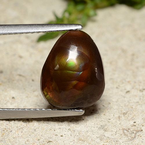4.86ct Натуральный Многоцветный Огненный агат, причудливая, Непрозрачный