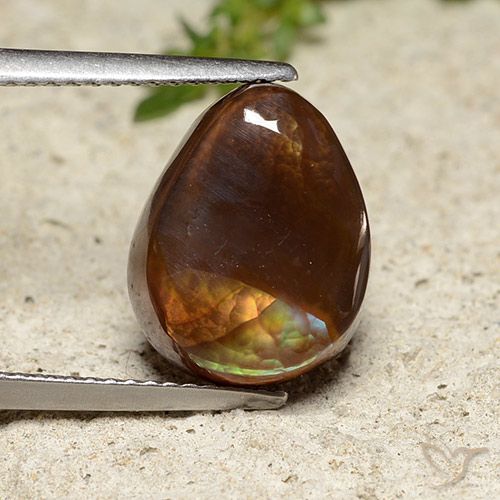 5.70ct Натуральный Многоцветный Огненный агат, Форма груши, Непрозрачный