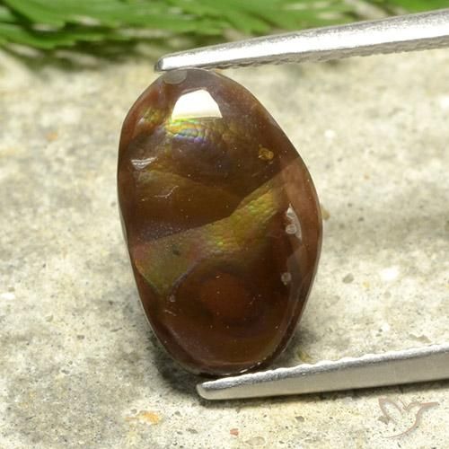 2.52ct Натуральный Многоцветный Огненный агат, причудливая, Непрозрачный