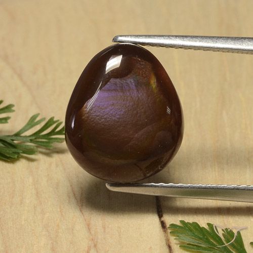 4.68ct Натуральный Многоцветный Огненный агат, Форма груши, Непрозрачный