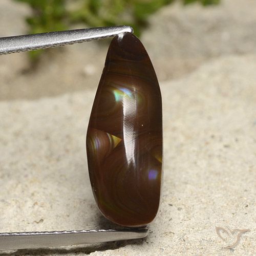 5.21ct Натуральный Многоцветный Огненный агат, причудливая, Непрозрачный