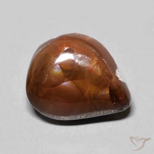5.90ct Натуральный Многоцветный Огненный агат, Форма груши, Непрозрачный