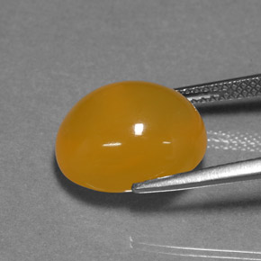 6.94 карата, натуральный Желто-оранжевый Огненный опал, Огранка Овал, Полупрозрачный
