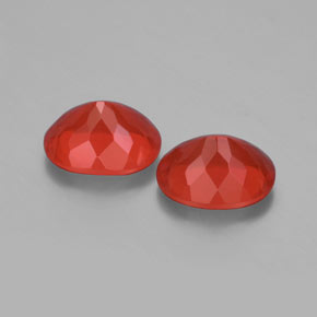  карата, натуральный Красновато-оранжевый Огненный опал, Огранка Овал, Прозрачный