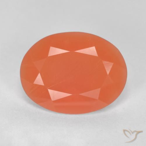 1.55ct Натуральный Светло-красновато-оранжевый Огненный опал, Овал, Прозрачный
