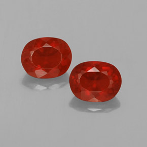 карата, натуральный Красновато-оранжевый Огненный опал, Огранка Овал, Прозрачный