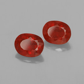  карата, натуральный Красновато-оранжевый Огненный опал, Огранка Овал, Прозрачный