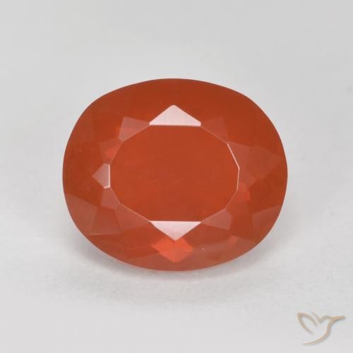 1.50ct Натуральный Оранжево-Красный Огненный опал, Овал, Прозрачный