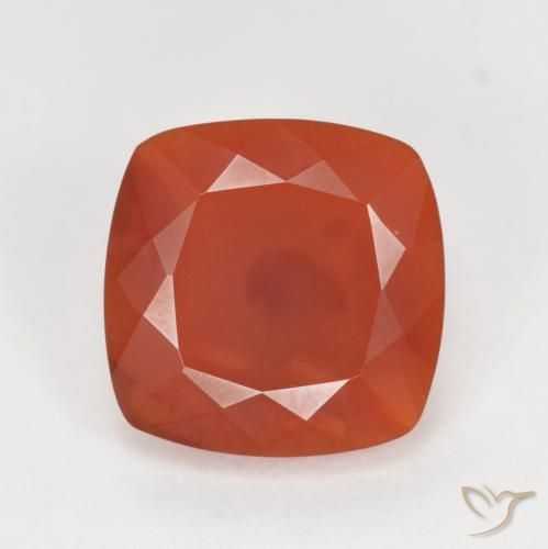 1.68ct Натуральный Светло-оранжевый красный Огненный опал, Подушка, Полупрозрачный