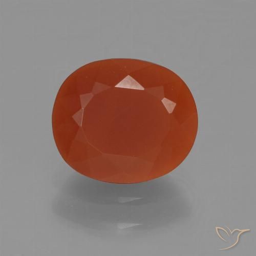 0.85ct Натуральный Ярко-красный Огненный опал, Овал, Полупрозрачный