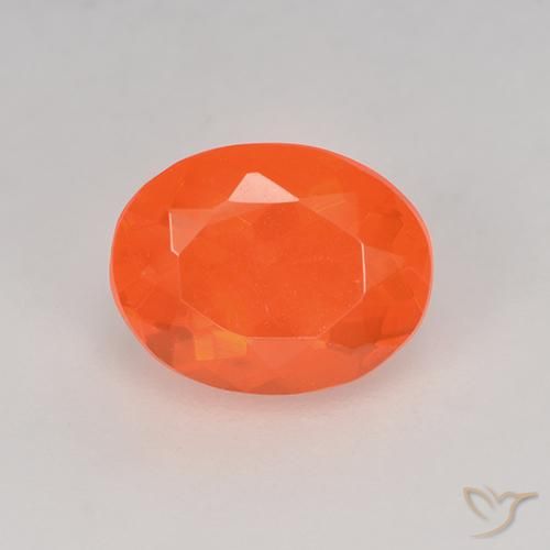 0.82ct Натуральный Ярко-оранжевый Огненный опал, Овал, Прозрачный