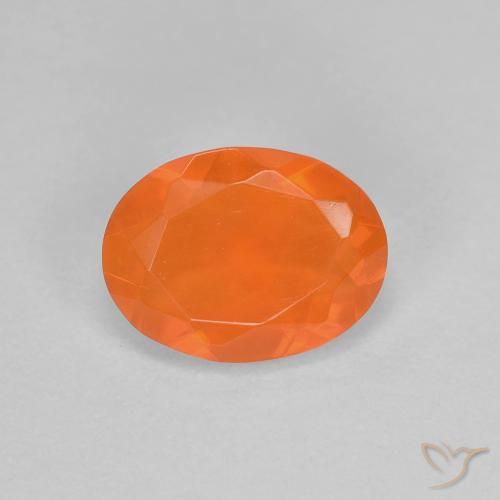 0.70ct Натуральный Ярко-оранжевый Огненный опал, Овал, Прозрачный
