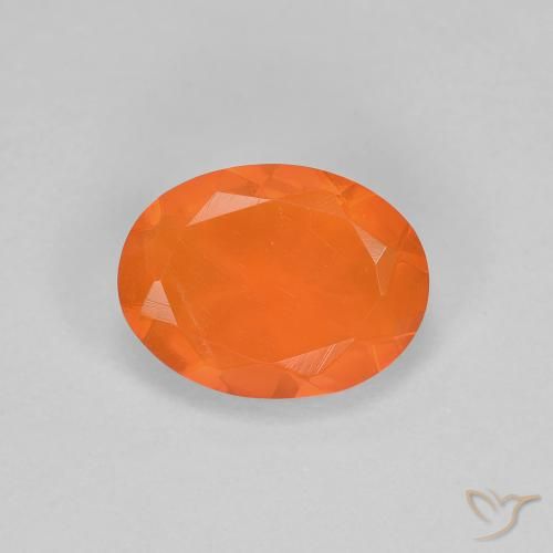 0.67ct Натуральный Средний апельсин Огненный опал, Овал, Прозрачный