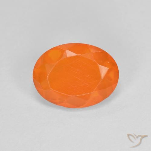 0.72ct Натуральный Средний апельсин Огненный опал, Овал, Прозрачный