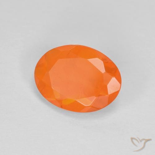 0.63ct Натуральный Средний апельсин Огненный опал, Овал, Прозрачный