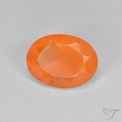 0.83ct Натуральный Красновато-оранжевый Огненный опал, Овал, Полупрозрачный