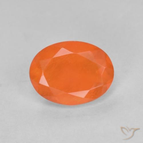 0.68ct Натуральный Средний апельсин Огненный опал, Овал, Полупрозрачный