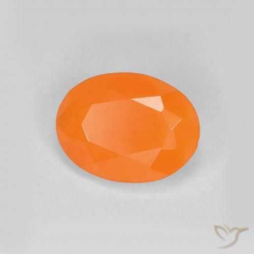 0.70ct Натуральный Красновато-оранжевый Огненный опал, Овал, Полупрозрачный