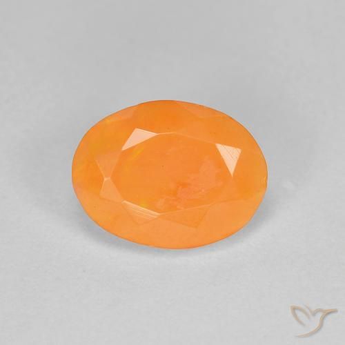 0.75ct Натуральный Средний апельсин Огненный опал, Овал, Полупрозрачный