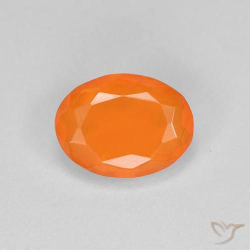 0.67ct Натуральный Красновато-оранжевый Огненный опал, Овал, Полупрозрачный