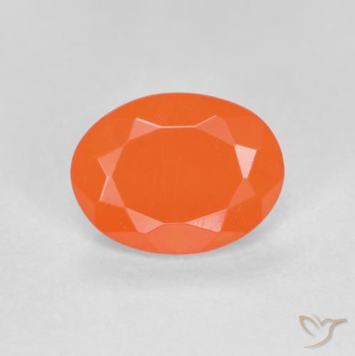 0.69ct Натуральный Ярко-оранжевый Огненный опал, Овал, Полупрозрачный