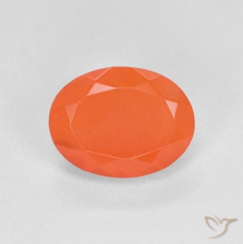 0.78ct Натуральный Ярко-оранжевый Огненный опал, Овал, Полупрозрачный