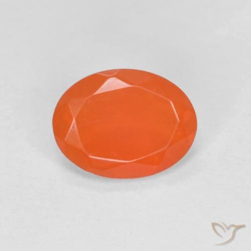 0.59ct Натуральный Интенсивный апельсин Огненный опал, Овал, Полупрозрачный