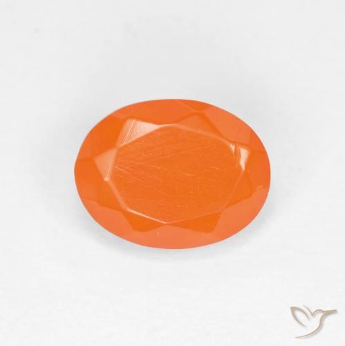 0.70ct Натуральный Теплый абрикосовый апельсин Огненный опал, Овал, Полупрозрачный