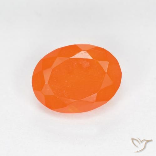 0.69ct Натуральный Красновато-оранжевый Огненный опал, Овал, Полупрозрачный