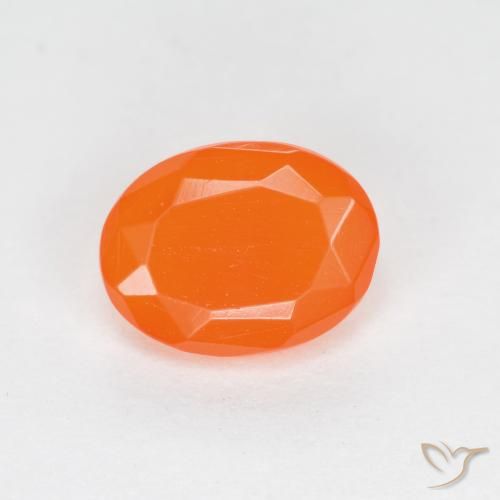 0.64ct Натуральный Красновато-оранжевый Огненный опал, Овал, Полупрозрачный