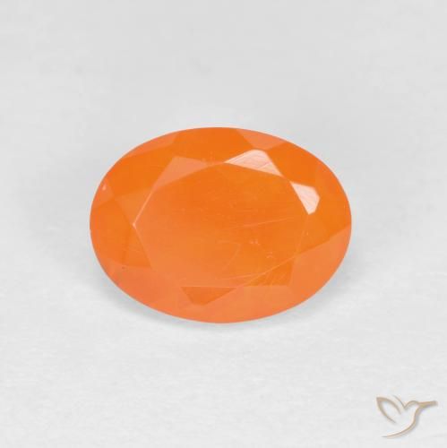 0.70ct Натуральный Ярко-оранжевый Огненный опал, Овал, Полупрозрачный