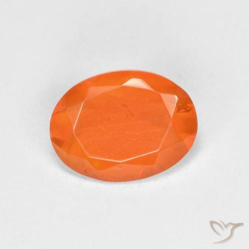 0.67ct Натуральный Огонь Оранжевый Огненный опал, Овал, Прозрачный