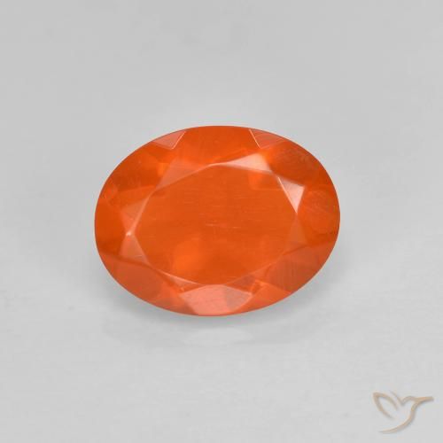 0.65ct Натуральный Ярко-оранжевый Огненный опал, Овал, Прозрачный