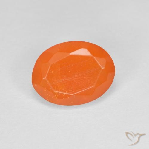 0.67ct Натуральный Интенсивный апельсин Огненный опал, Овал, Прозрачный