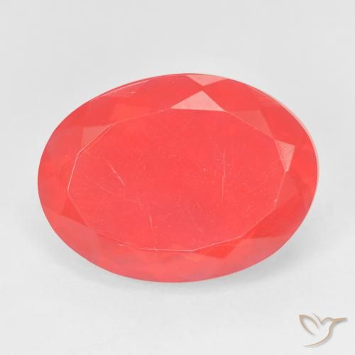 8.53ct Натуральный Интенсивный красный апельсин Огненный опал, Овал, Прозрачный