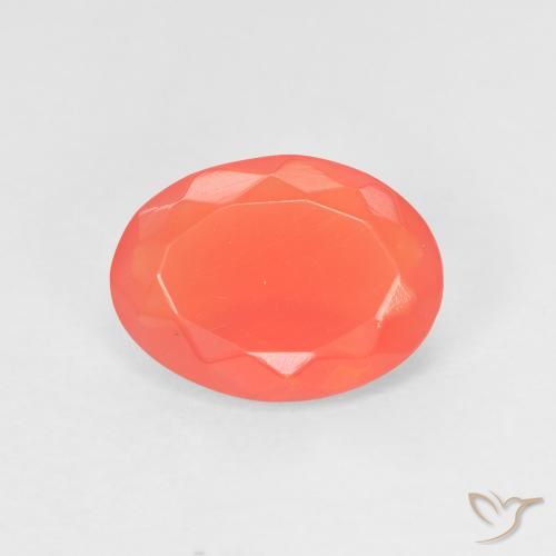 0.92ct Натуральный Интенсивный красный апельсин Огненный опал, Овал, Прозрачный