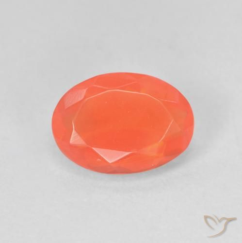 0.88ct Натуральный Ярко-оранжевый Огненный опал, Овал, Прозрачный