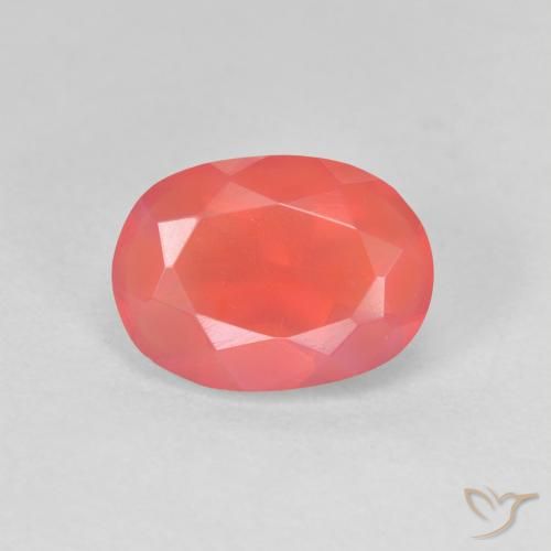 1.25ct Натуральный Ярко-оранжевый Огненный опал, Овал, Прозрачный
