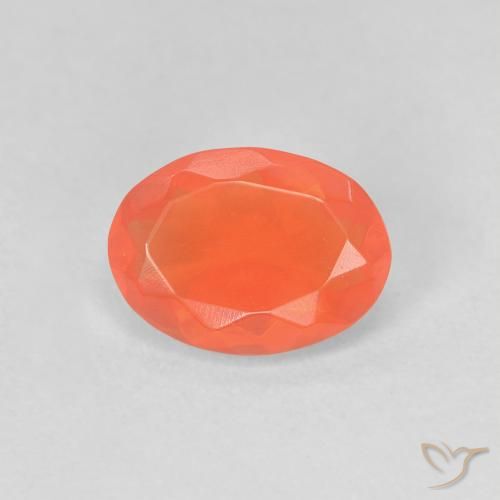 0.63ct Натуральный Ярко-оранжевый Огненный опал, Овал, Прозрачный