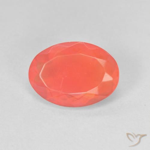 1.58ct Натуральный Ярко-оранжевый Огненный опал, Овал, Прозрачный