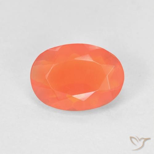 0.82ct Натуральный Ярко-оранжевый Огненный опал, Овал, Прозрачный