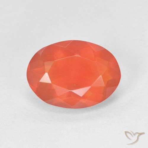 1.61ct Натуральный Средний апельсин Огненный опал, Овал, Прозрачный