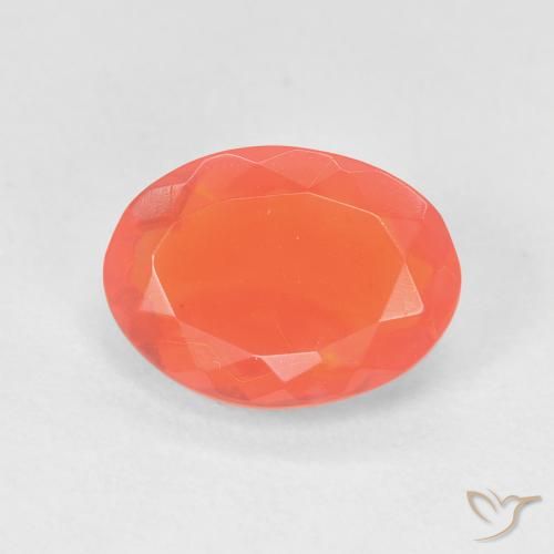 1.18ct Натуральный Средний апельсин Огненный опал, Овал, Прозрачный