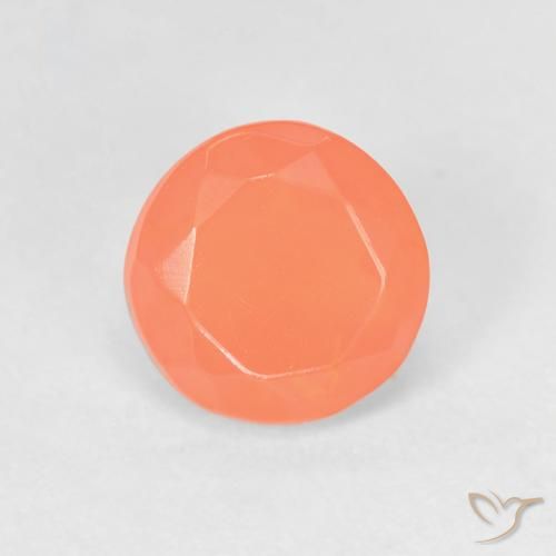 0.64ct Натуральный Ярко-оранжевый Огненный опал, Круглый, Прозрачный