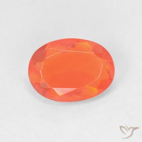 0.79ct Натуральный Ярко-оранжевый Огненный опал, Овал, Прозрачный