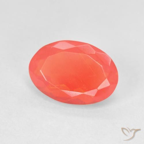 1.27ct Натуральный Интенсивный апельсин Огненный опал, Овал, Прозрачный