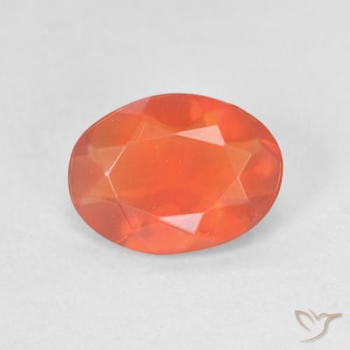 0.87ct Натуральный Ярко-оранжевый Огненный опал, Овал, Прозрачный