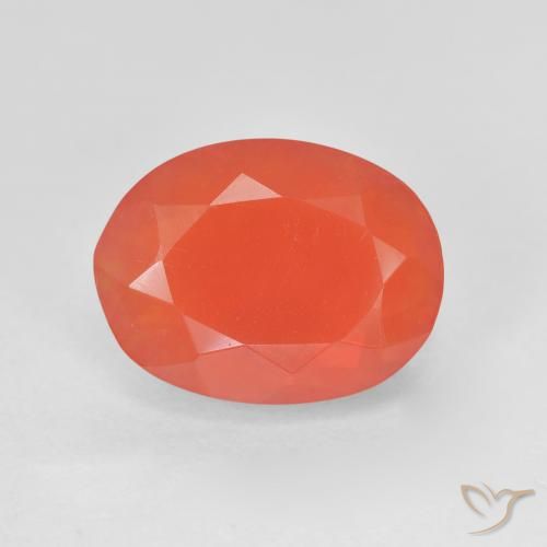 3.10ct Натуральный Яркий малиновый красно-оранжевый Огненный опал, Овал, Прозрачный