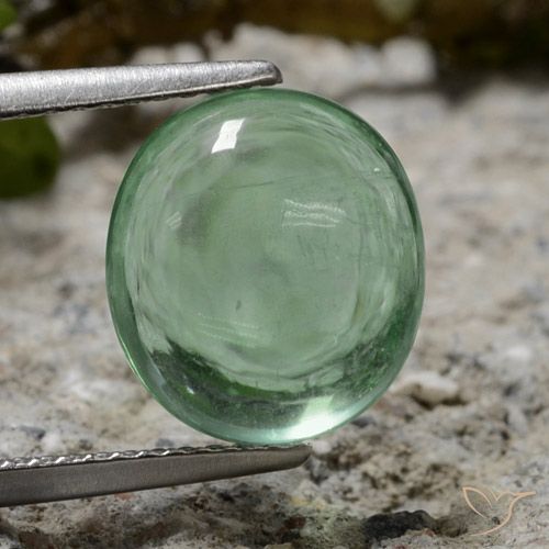 4.75ct Натуральный Светло-зеленый Флюорит, Овал, Прозрачный